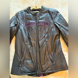 Harley-Davidson Women's Black and Purple Leather Jacket